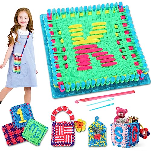 LECPOP-Weaving-Loom-Kit-Toys-for-Kids-Arts-Crafts-Potholder-Loops-with-Tool-Knitting-Loom-Set-for-Beginners-Christmas-Birthday-Gift-for-6-7-8-9-10-11-12-Year-Old LECPOP-Weaving-Loom-Kit-Toys-for-Kids-Arts-Crafts-Potholder-Loops-with-Tool-Knitting-Loom-Set-for-Beginners-Christmas-Birthday-Gift-for-6-7-8-9-10-11-12-Year-Old