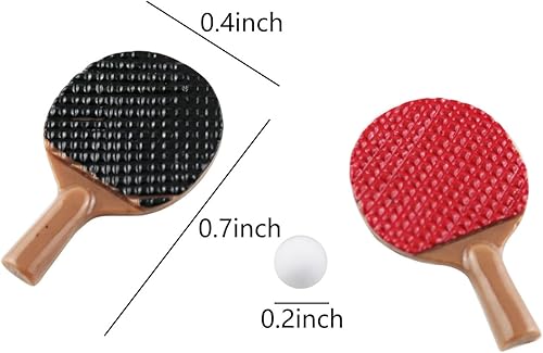 Miniatura 4 de TAODAN Mini raqueta de tenis de mesa 3 en 1/12 con muebles de simulación de pelota, juguetes de ping-pong, decoración de casa de muñecas (2