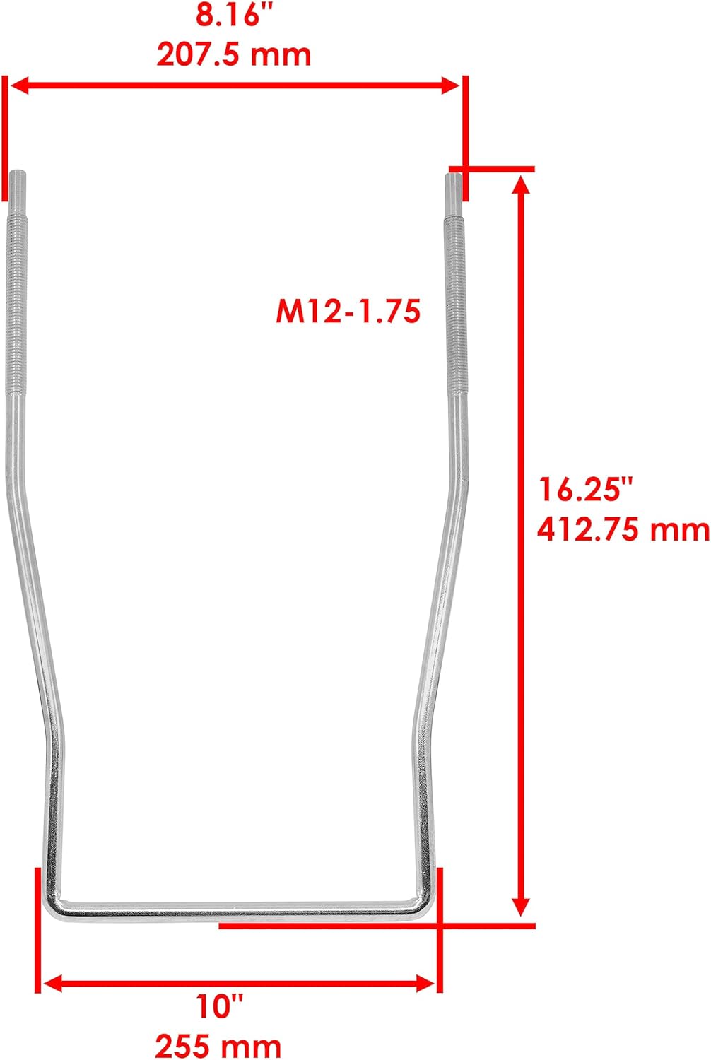Caltric U Bolt Front Draft Arm with Trunnion Compatible with John Deere X320 X324 X340 X360 X500 FS651 New