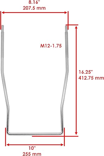 Miniatura 2 de Caltric Brazo delantero de tiro con muñón con perno en U compatible con John Deere X300 X300R X304 X305R X310