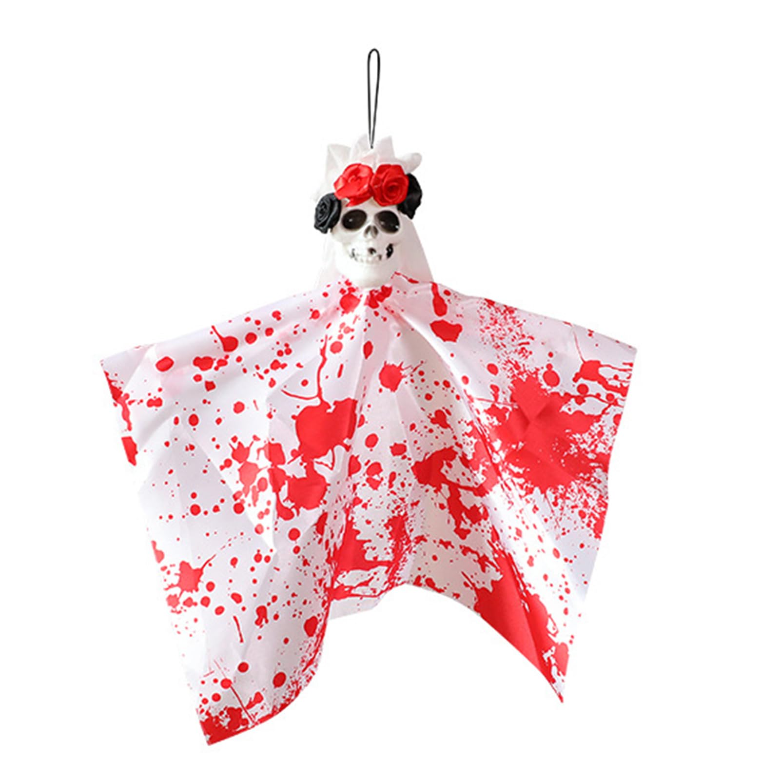 Woedpez Eerie Ghostly Bride and Grim Reapers Halloweens Decoration Set with Sheer Fabric for Spookys Haunteds House Theme Ghostly Bride Gauze Decoration