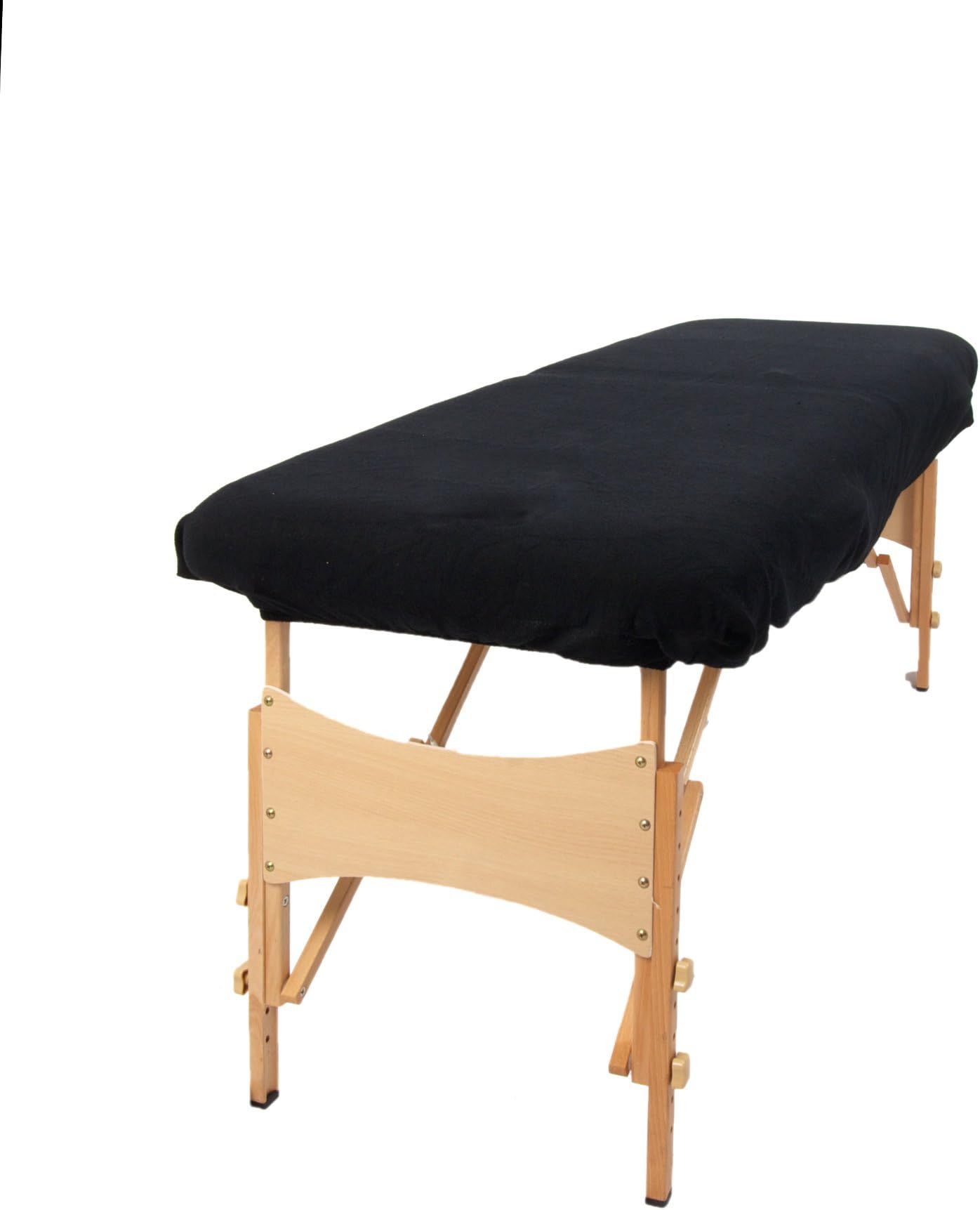 aztexLuxury Massage Cover Range, With or Without a Face Hole, Massage Couch Protective Cover, Suitable for Salons, Spas and Therapists, One Size, Stretchy - Without Facehole, Black