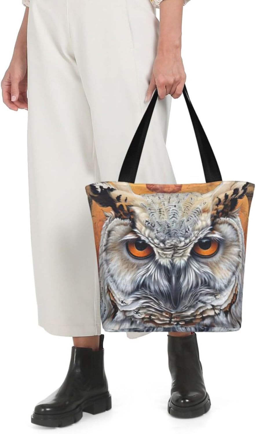 Owl Beliefs Print Lightweight Shoulder Bag Trendy Summer Functional Handbag Women Beach Travel Use