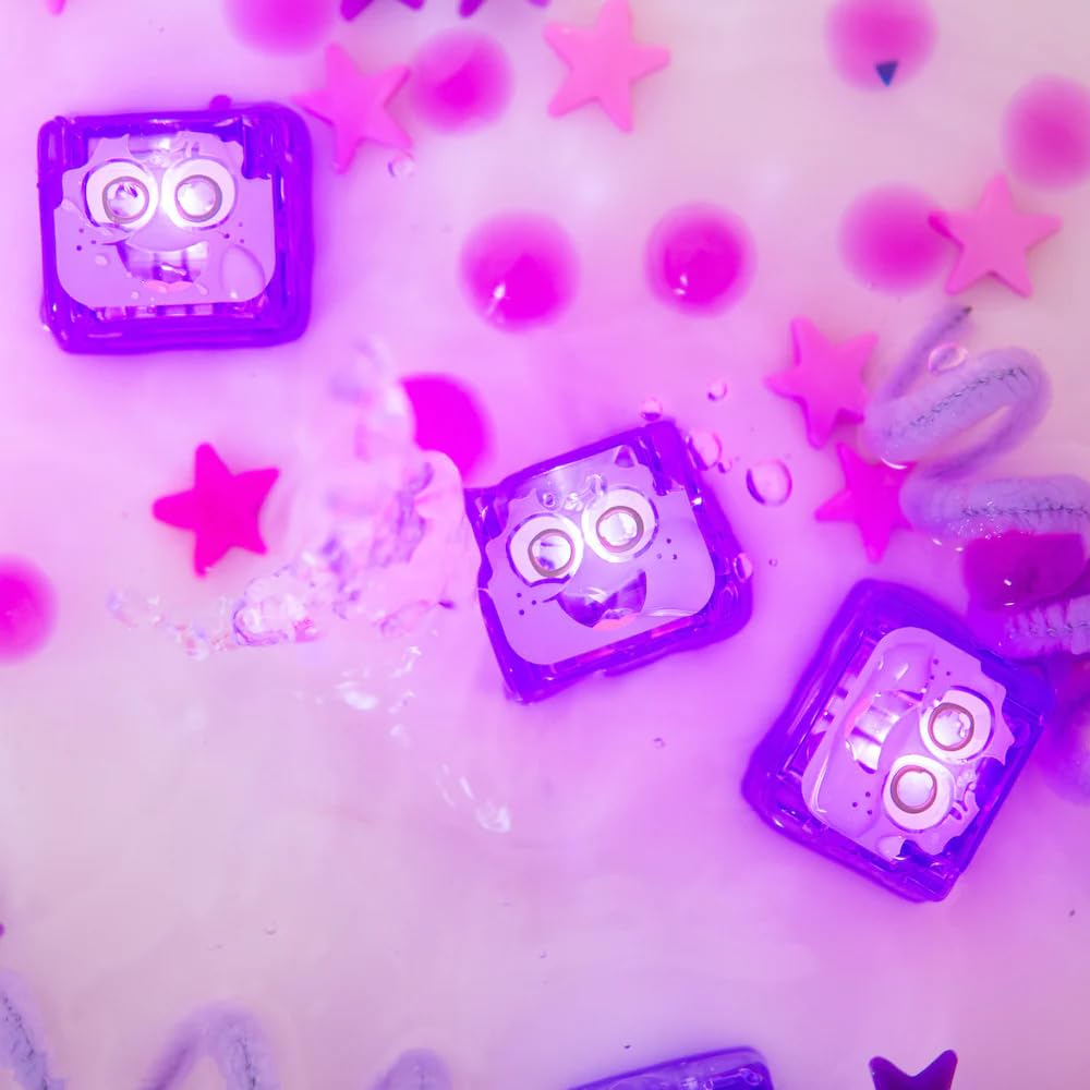 Glo Pals Original Water-Activated Light-up Sensory Bath Toy. 4 Reusable Light-Up Cubes. Kids Colourful Bath Time Fun. Childrens Light-up Sensory Play. Gift Suitable for Boys & Girls 3+ (Lumi - Purple) — view 6