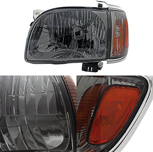 Miniatura 8 de AKKON - Para faros delanteros negros 01-04 Toyota Tacoma Pickup Truck Faros delanteros + Luces de señal de esquina Juego de 4 piezas