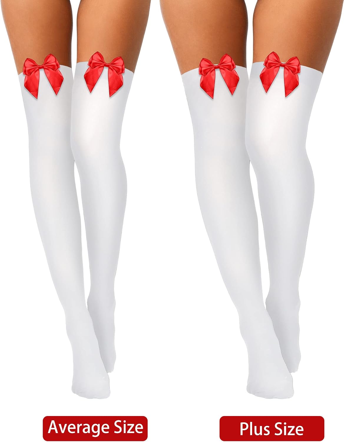 Geyoga 6 Pairs Thigh High Stockings with Bow for Women