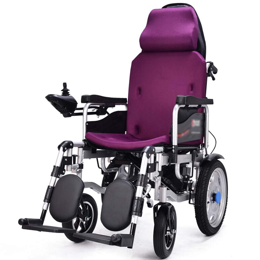 VejiAWheelchair,Lightweight Electric with Headrest,Lightweight Portable Powerchair,Dual Function Elderly Disabled Intelligent Automatic Scooter Driv