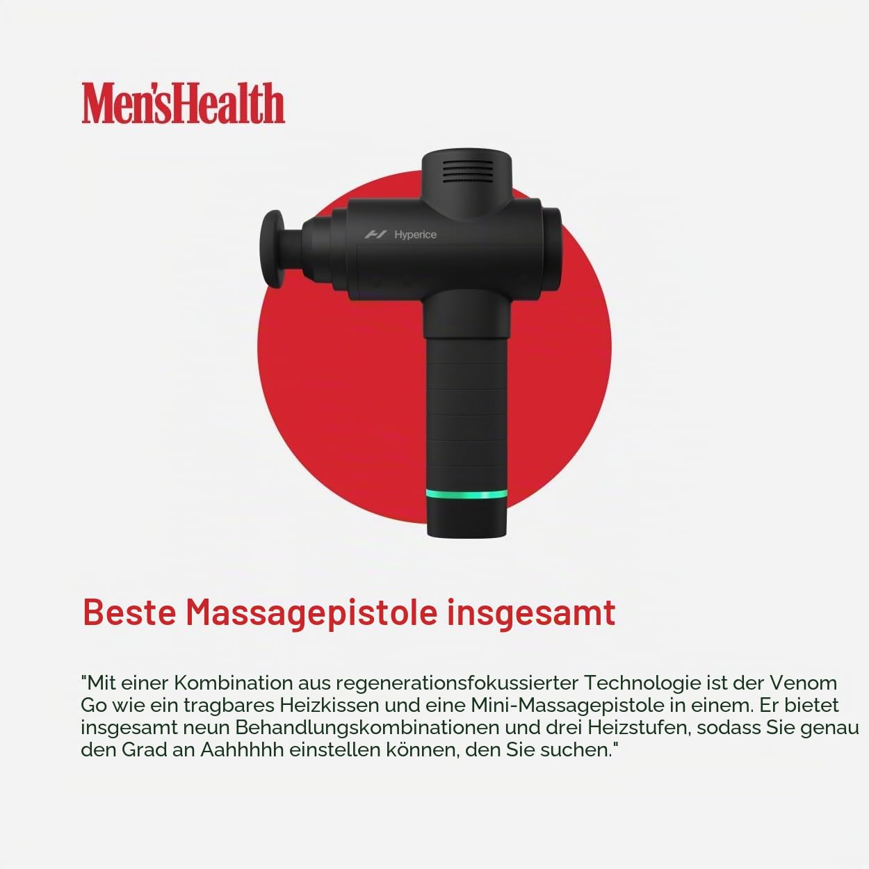 Hyperice Hypervolt 2 Hand-Massagepistole für Tiefengewebsmassage | Muskelregeneration | 3 Geschwindigkeitsstufen und 5 austauschbare Aufsätze | Hilft bei Schmerzen, Steifheit und Durchblutung