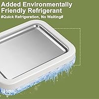 Vista 6 de Máquina de helados enrollada con 2 espátulas, bandeja de helado de acero inoxidable, rosa, bandeja de postre congelada para uso doméstico (blanco)