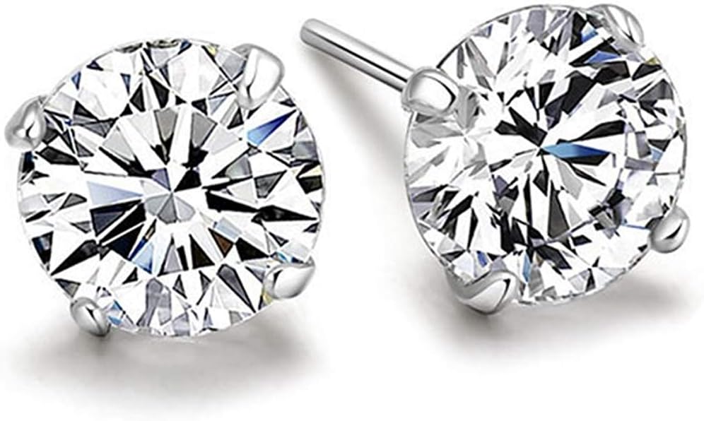 Chryssa Youree CZ Stud Earrings Set for Women Girls Men 3-8mm Round Swarovski Jewelry Bridesmaid Groomsmen Gifts(ED-82)