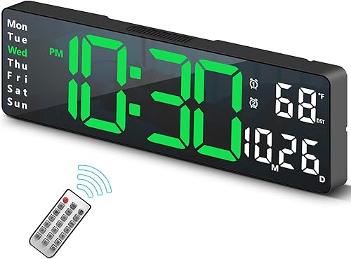 Reloj digital, reloj de pared digital para decoración de sala de estar, reloj despertador de escritorio para dormitorio, reloj de pared grande con