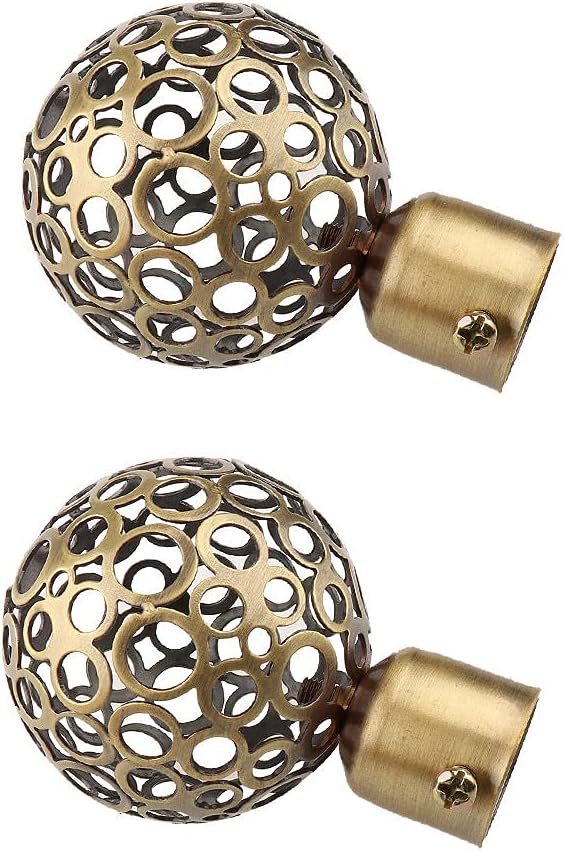 Curtain Rod Ends Drapery Curtain Rods Poles Iron Ends Caps Finials Copper 2pcs