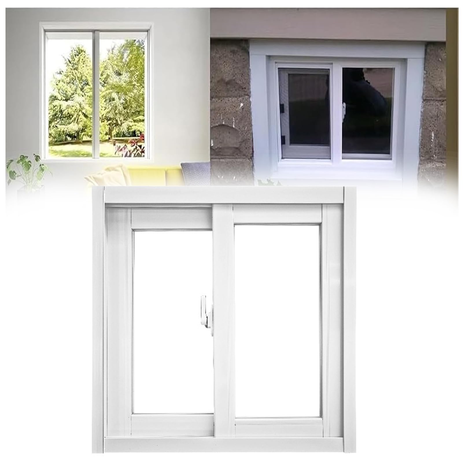 Ventana para bano con vidrio templado de seguridad contra impactos