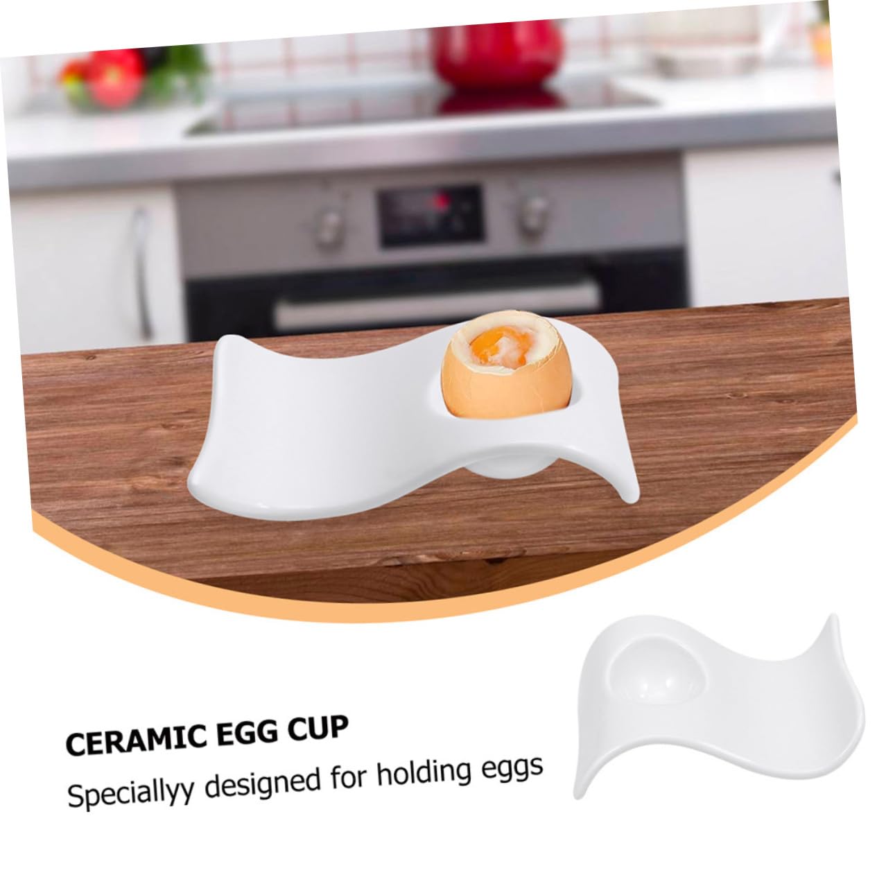 Coquetiers en Céramique Blanche Plateau de Service Élégant et Moderne pour Tenir Œufs Durs 6 Pièces pour Petit-déjeuner Pratique
