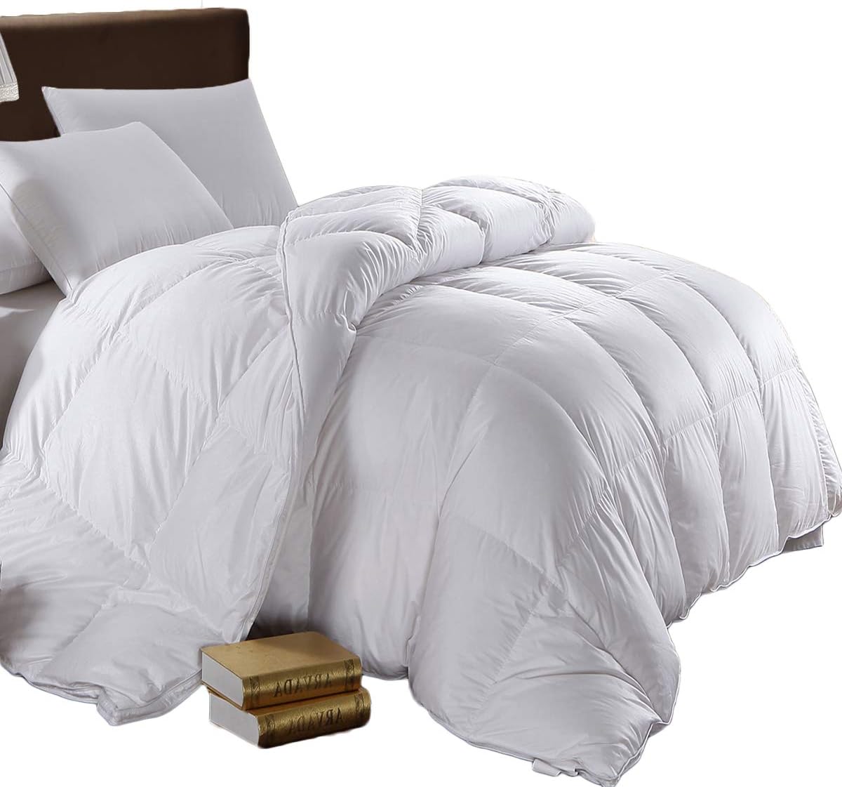 Royal Tradition Extra Warm Goose Down Comforter (Oversized Queen, 92x98) 500TC-Pure Cotton Shell, 55 Ounces of Fill, Solid Pattern Goose Down Duvet Insert