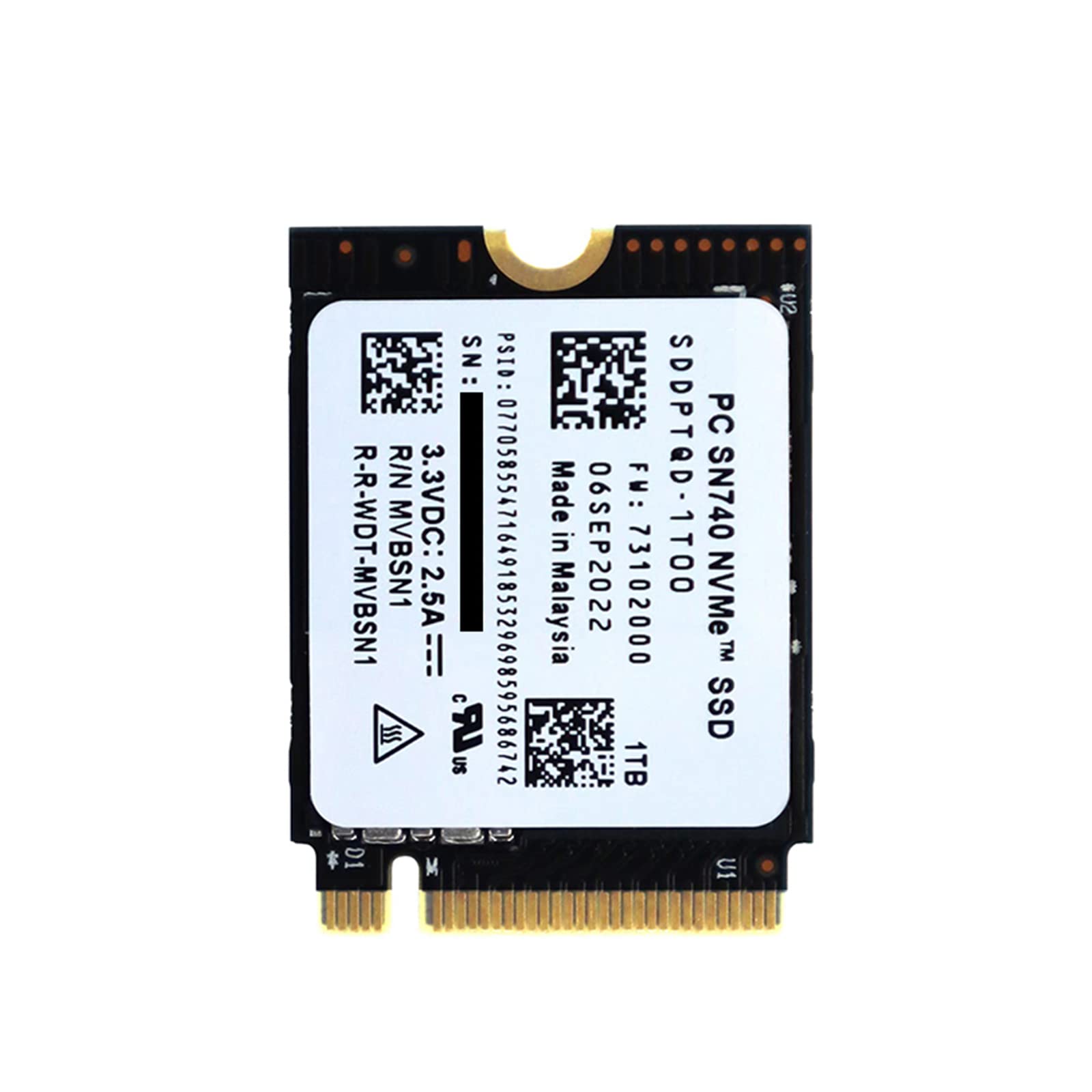 Yassdwbn SN740 m.2 2230 SSD 1TB NVMe PCIE4.0x4 für Steam Deck, für 