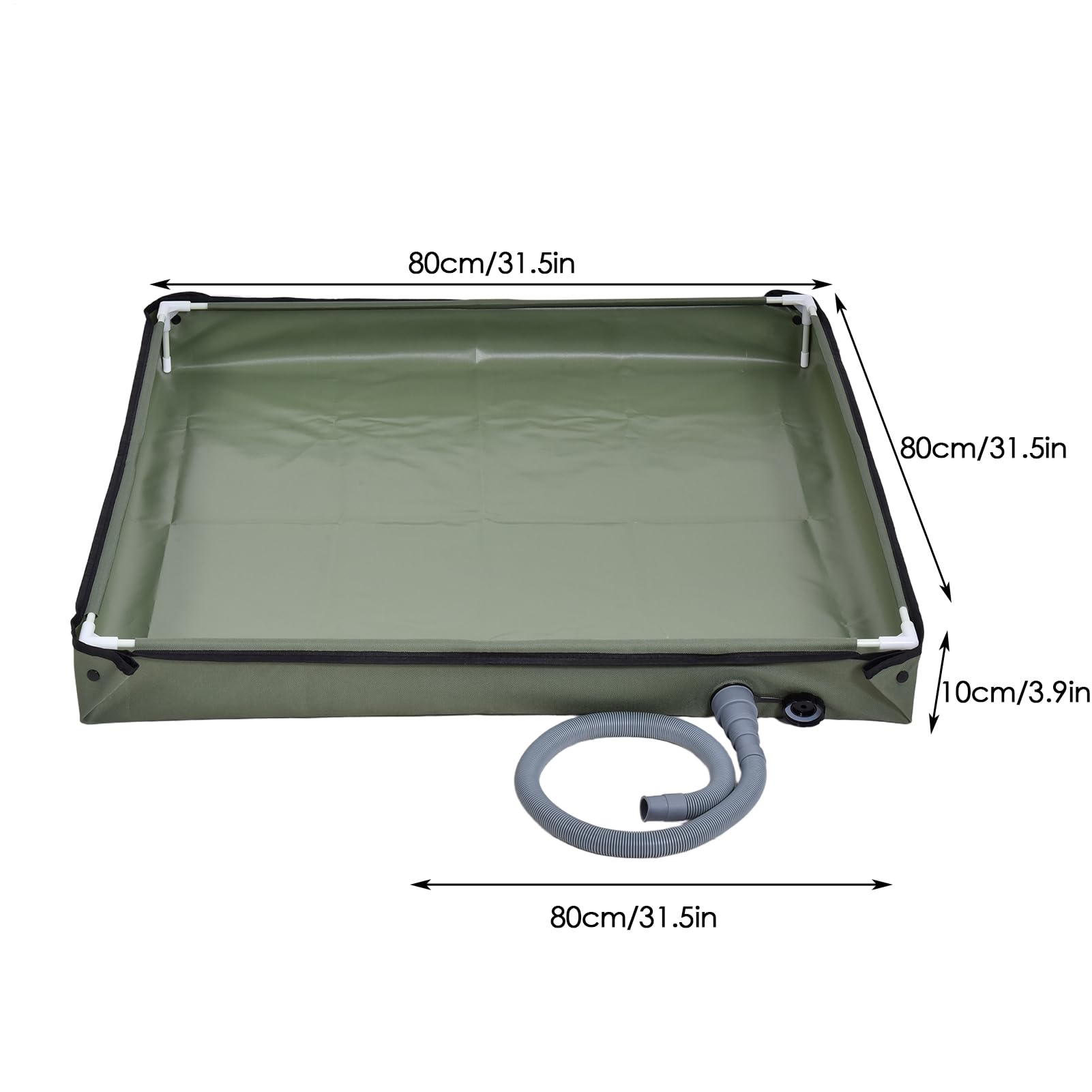 Base Campeggio Pieghevole Doccia Portatile, 31.5 Pollici, Vasca Bagno Aperta Tubo Scarico, Vassoio Tenda