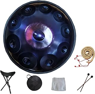 Handpan Drum 10 Notes Steel Tongue Drum 22 Inches Harmonic Percussion Instrument for Sound Performance Hand pan Steel Drum andmade Healing Music Instrument Gift (Color : Purple(10note))