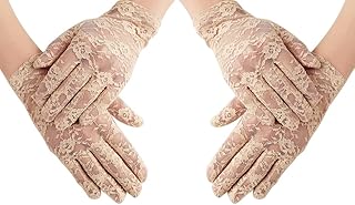 قفازات دانتيل أنيقة للنساء من الدانتيل (بيج 2 زوج)