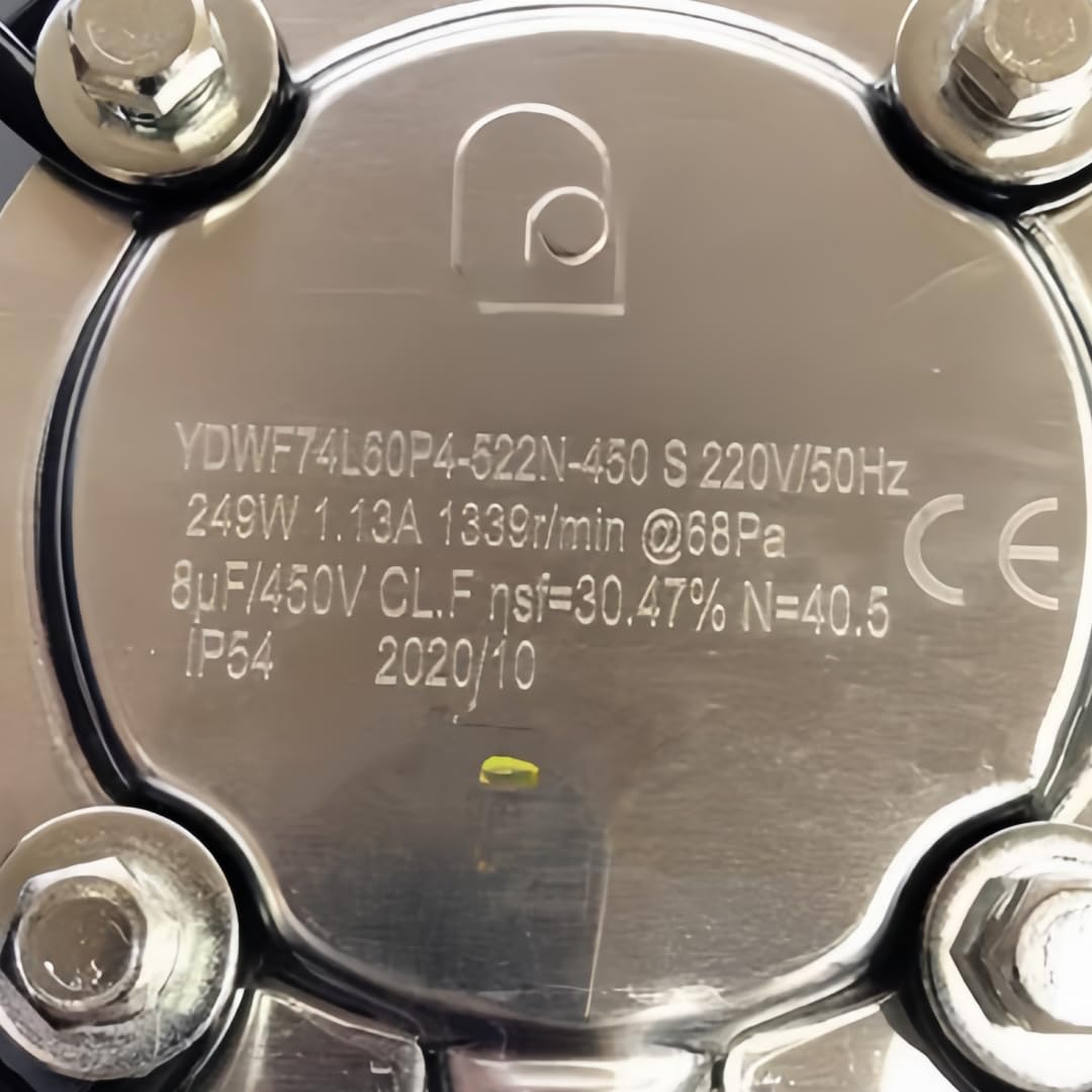 YDWF74L60P4-522N-450S 220 V 1,13 A, 249 W, 1339 obr./min, 450 mm