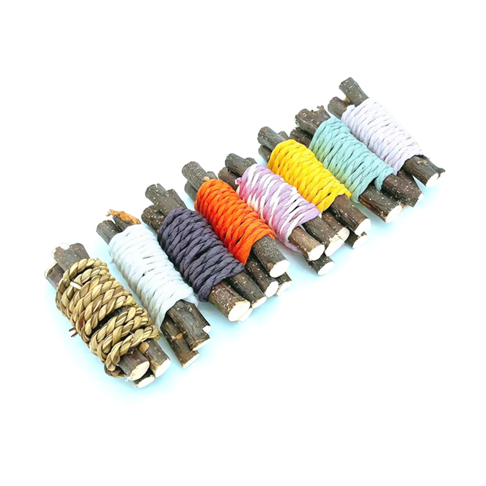 oringnat Hamster Chew Toy, Rodents Molar Snacks Natural Grass Molar Sticks Toy for Gerbils Rodents Small Size