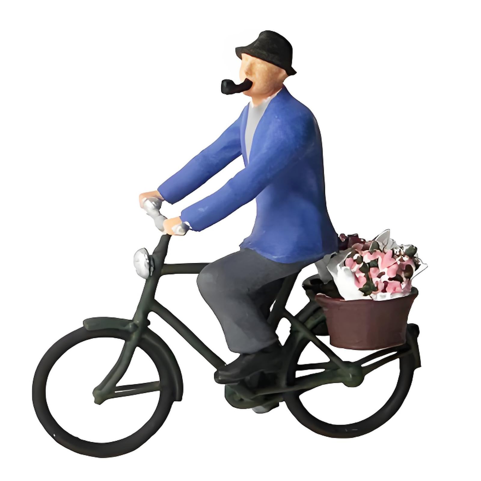 Artistic Cyclist Statue Tiny Scale for Railway Displays Dollhouses Decors