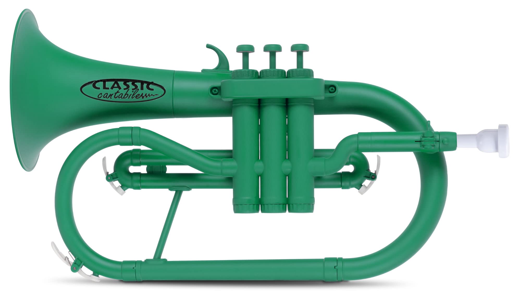 Classic Cantabile MardiBrass Bugle en ABS - Pistons Perinet - 600g léger - Perçage : 11,5 mm - avec embouchure et housse - vert mat