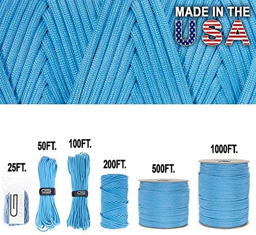 GOLBERG 750lb Paracord/Parachute Cord – US Military Grade – Authentic Mil-Spec Type IV 750 lb Tensile Strength Strong Paracord – Mil-C-5040-H – 100% Nylon – Made in USA