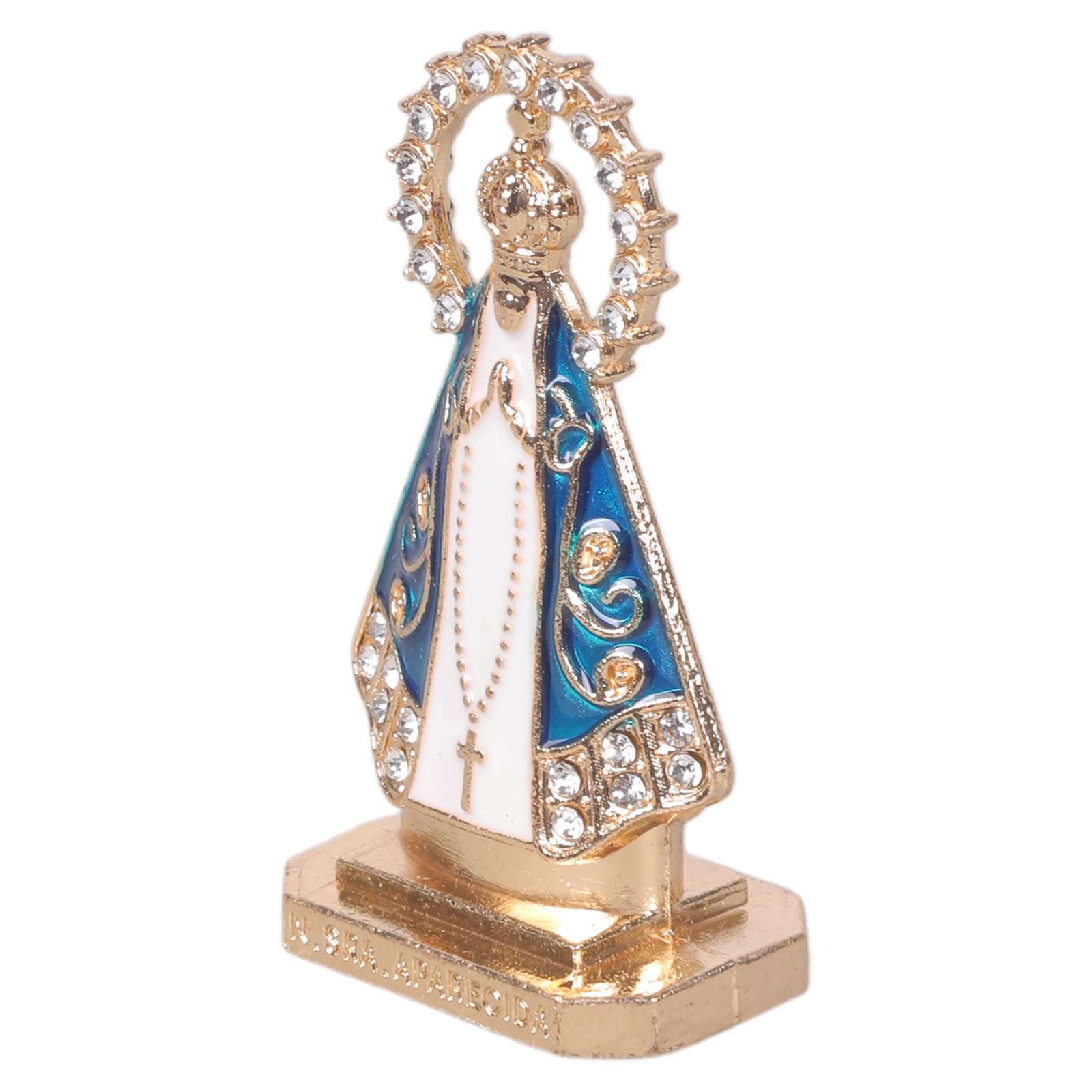 YROHGKPN Religious Alloy Prayer Figurine with Sparkling Rhinestones Embellished for Devotional Space Spiritual Accent Collectible Sculpture