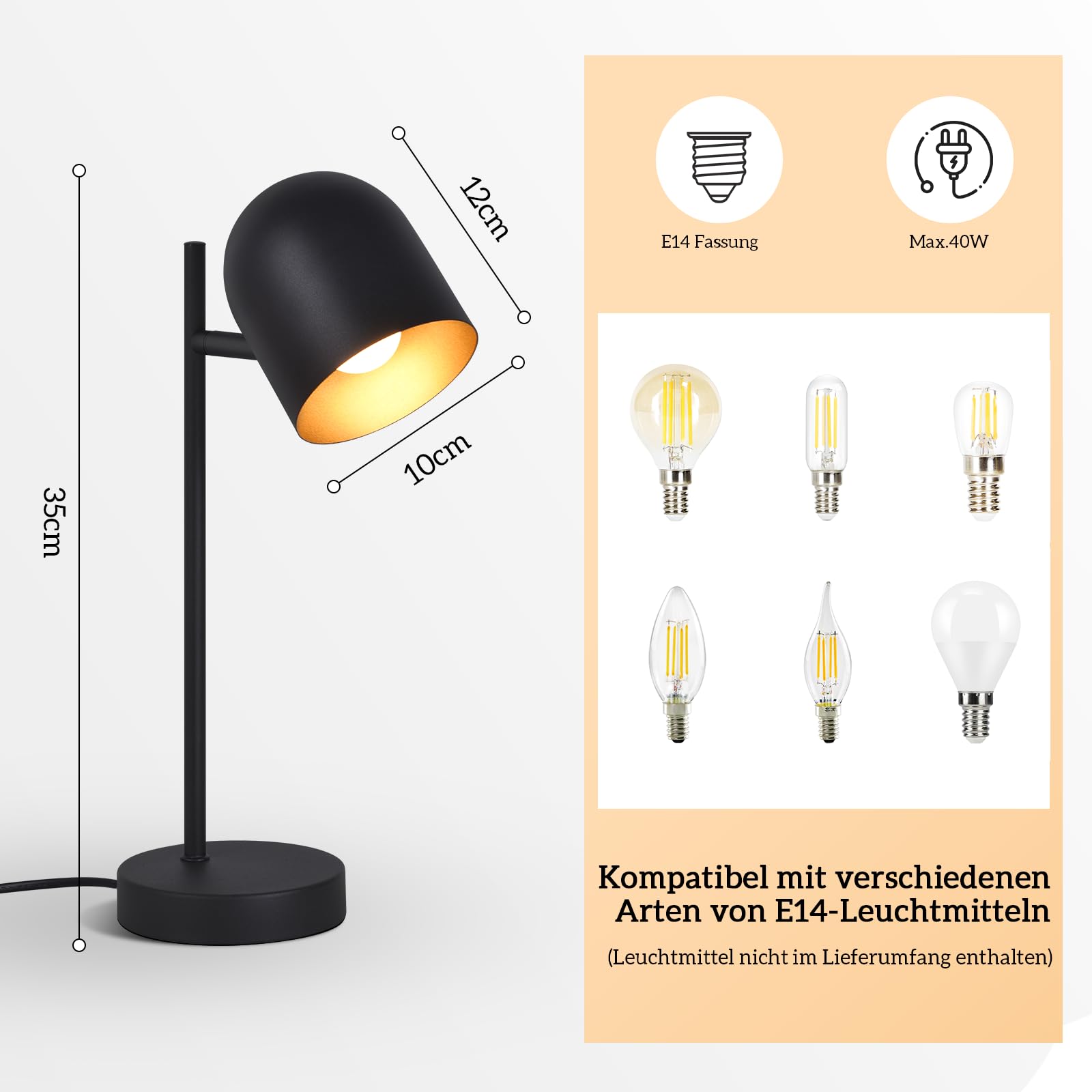 2er Tischlampe Vintage retro Nachttischlampe: Tischleuchte