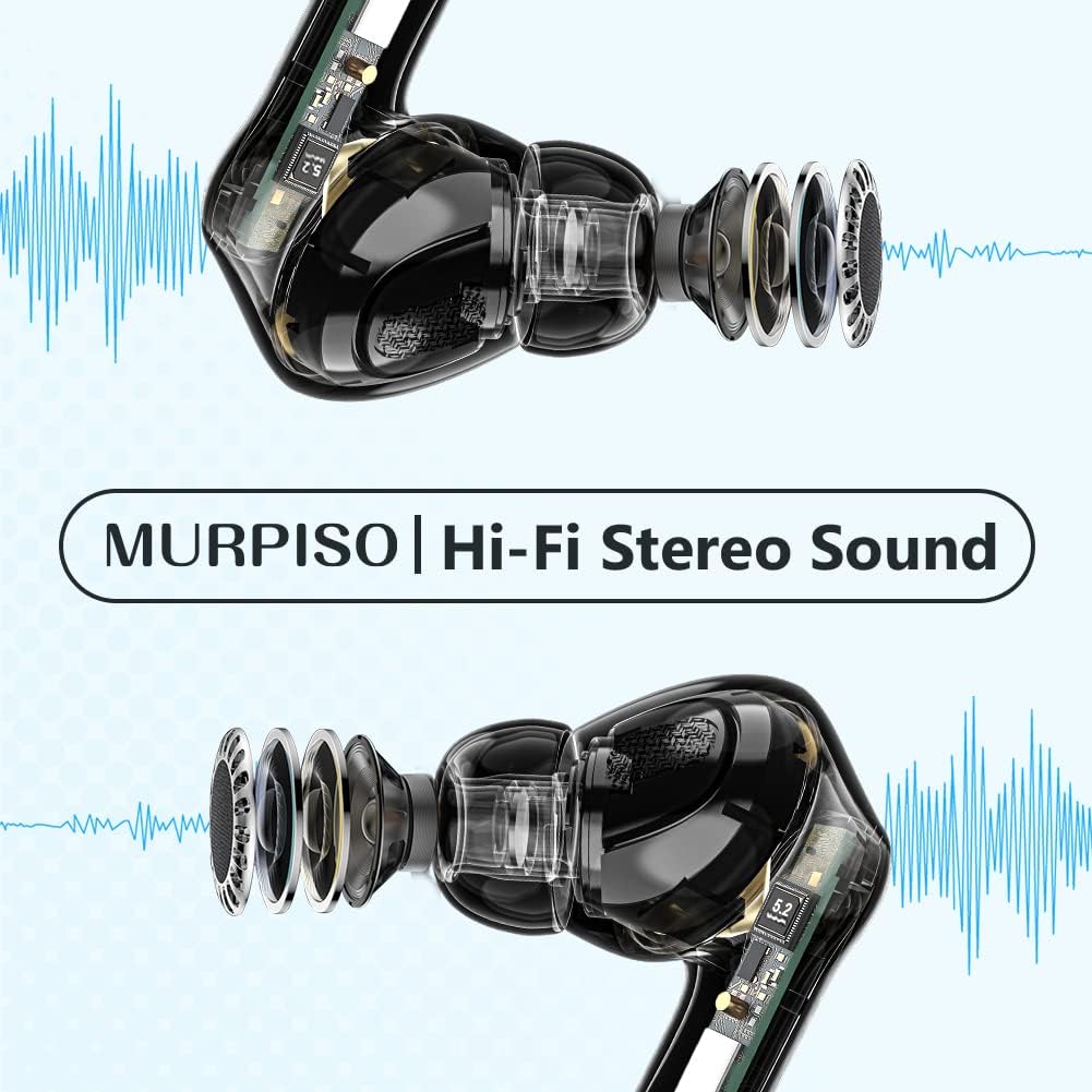 פְּנִימִי view of MURPISO earbuds showing Hi-Fi Stereo Sound components