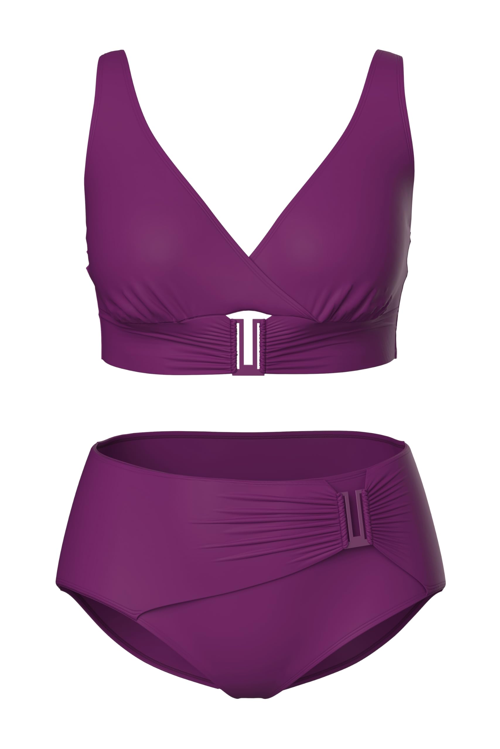Ulla Popken Bikini, Zierschnallen, Softcups Set di Bikini Donna