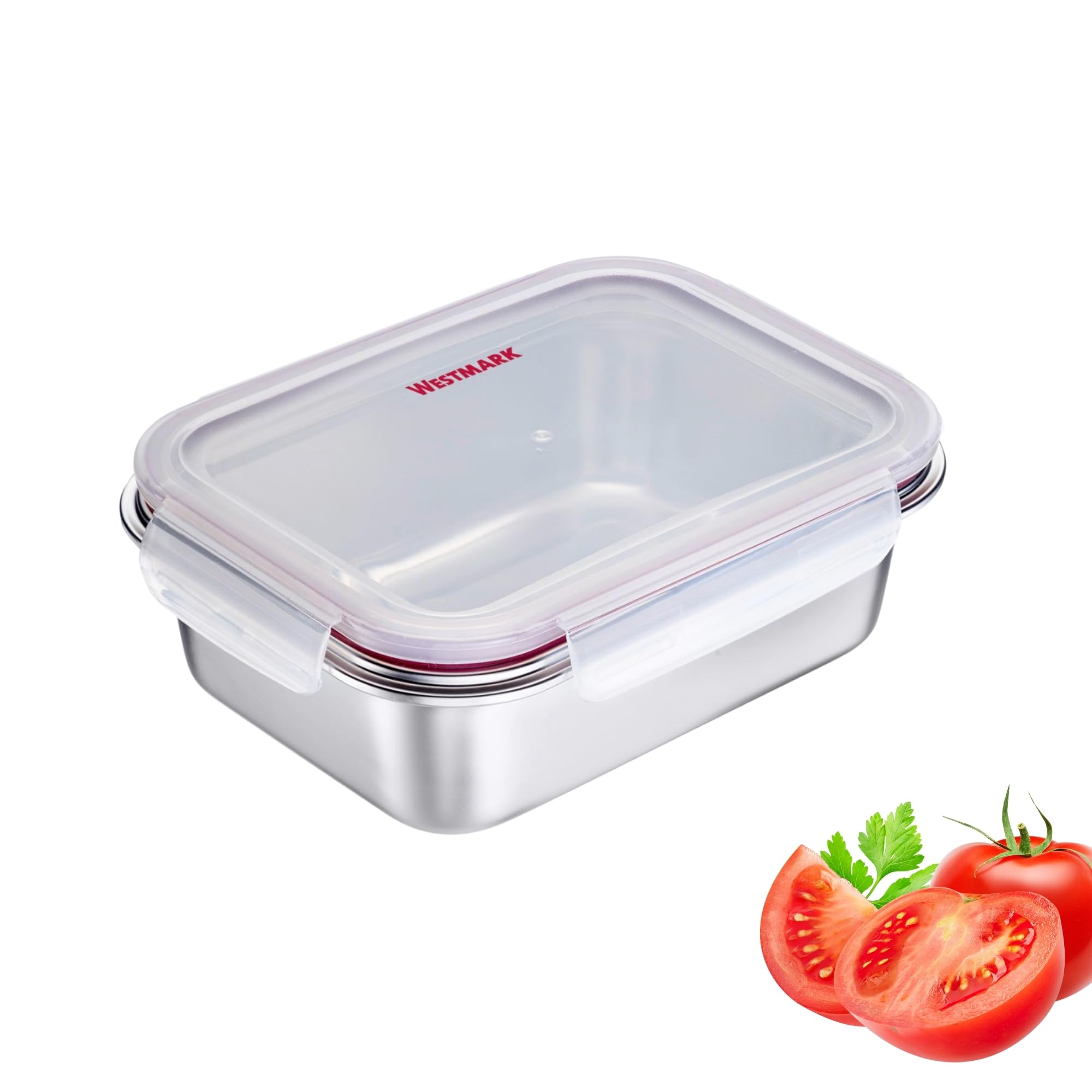 Westmark Stainless Steel Lunch Box - Leak-Proof Lunch Box - Microwave & Oven Safe, BPA Free - Bento Box for School, Work & Daycare - Silver, 600 ml