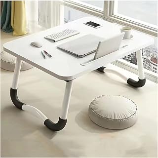 Laptop Desk,Bed Low Table,Lap Desk,Lap Tray Portable Standing Table,Folding Bed Table For Laptop,Laptop Bed Table,Suitable For Sofa, Bed, Terrace, Balcony.(Pink,Large card slot) (White Small card slo