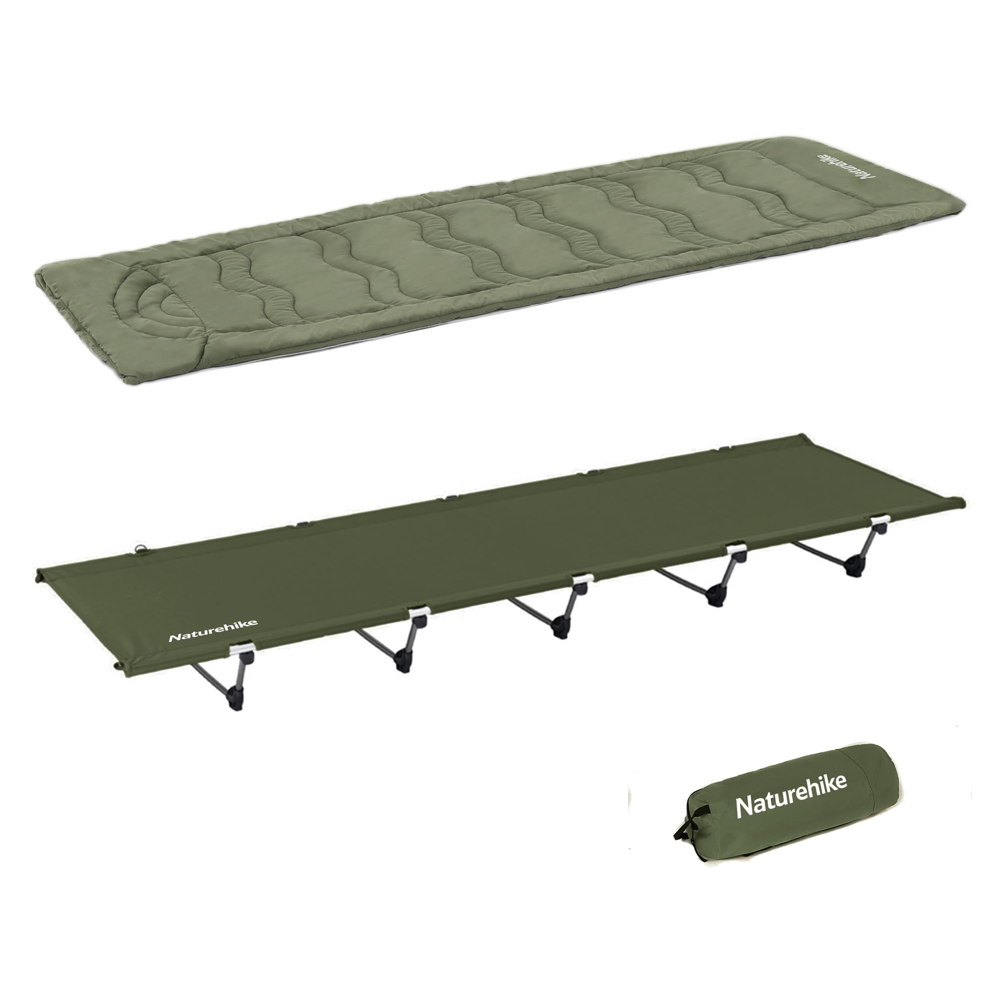 Naturehike Campingbett Ultraleichtes Feldbett Auflage Tragbares Klappbett mit Matratze für Erwachsene Belastbarkeit bis 150kg Campingliege für Zelten Wandern Home Rucksackreisen