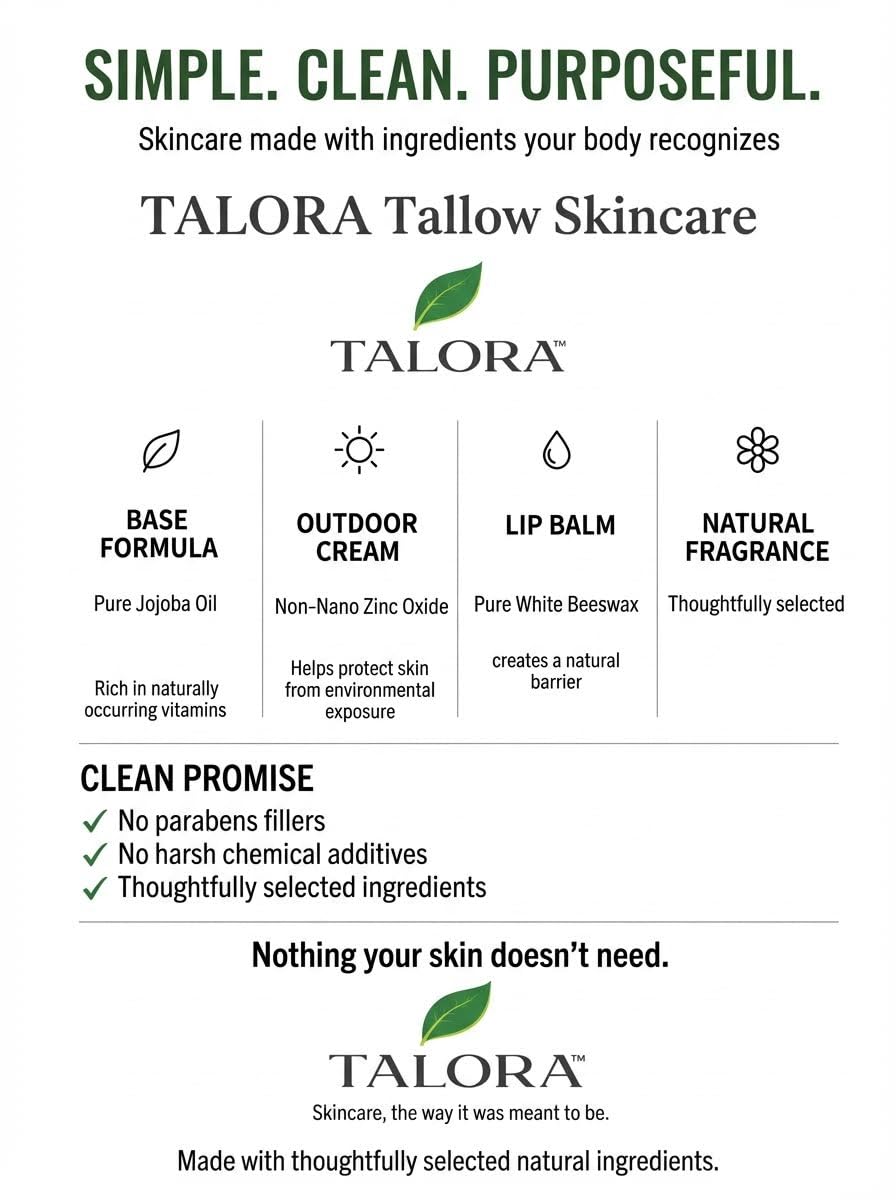 Outdoor Tallow Cream: Lavender | 100% Grass-Fed & Finished Beef Suet Tallow Moisturizer with Organic Jojoba Oil | Deeply Nourishing | All-Natural Skin Cream for Outdoor & Dry Skin (4oz)