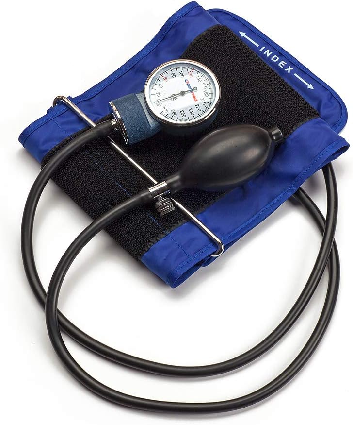 PARAMED Aneroid Sphygmomanometer – Manual Blood Pressure Cuff with Universal Cuff 8.7-16.5" and D-Ring – Carrying Case in the kit – Blue – Stethoscope Not Included