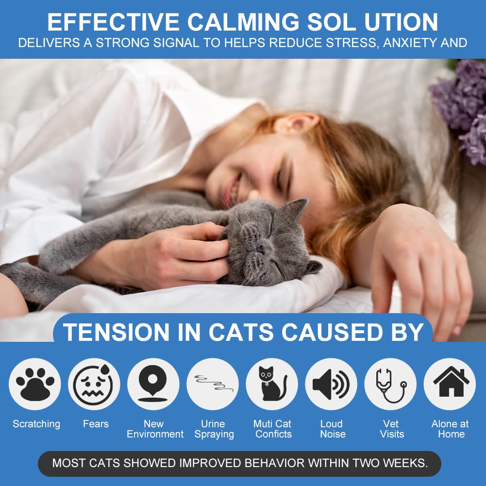 Aomig Pets Recharge Diffuseur pour Chats Lot de 6 * 48ml, Recharge Complexe de Phéromones, Pheromones Aider Votre Chat à se Calmer