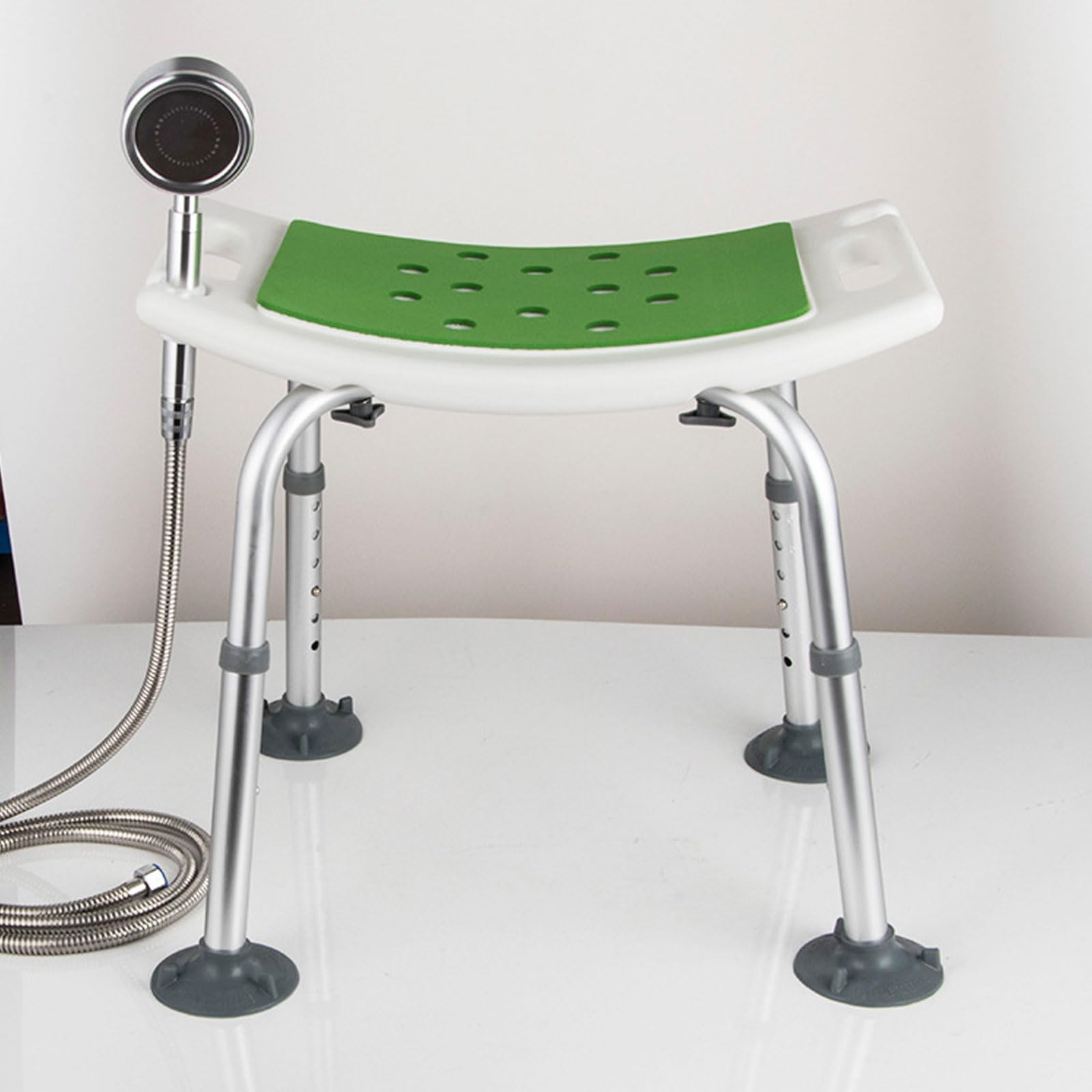 Silla de ducha ajustable de 330 libras, silla de ducha para bañera interior, banco de ducha resistente, banco de asiento de bañera para ancianos, discapacitados, con boquilla de ducha, sillas de