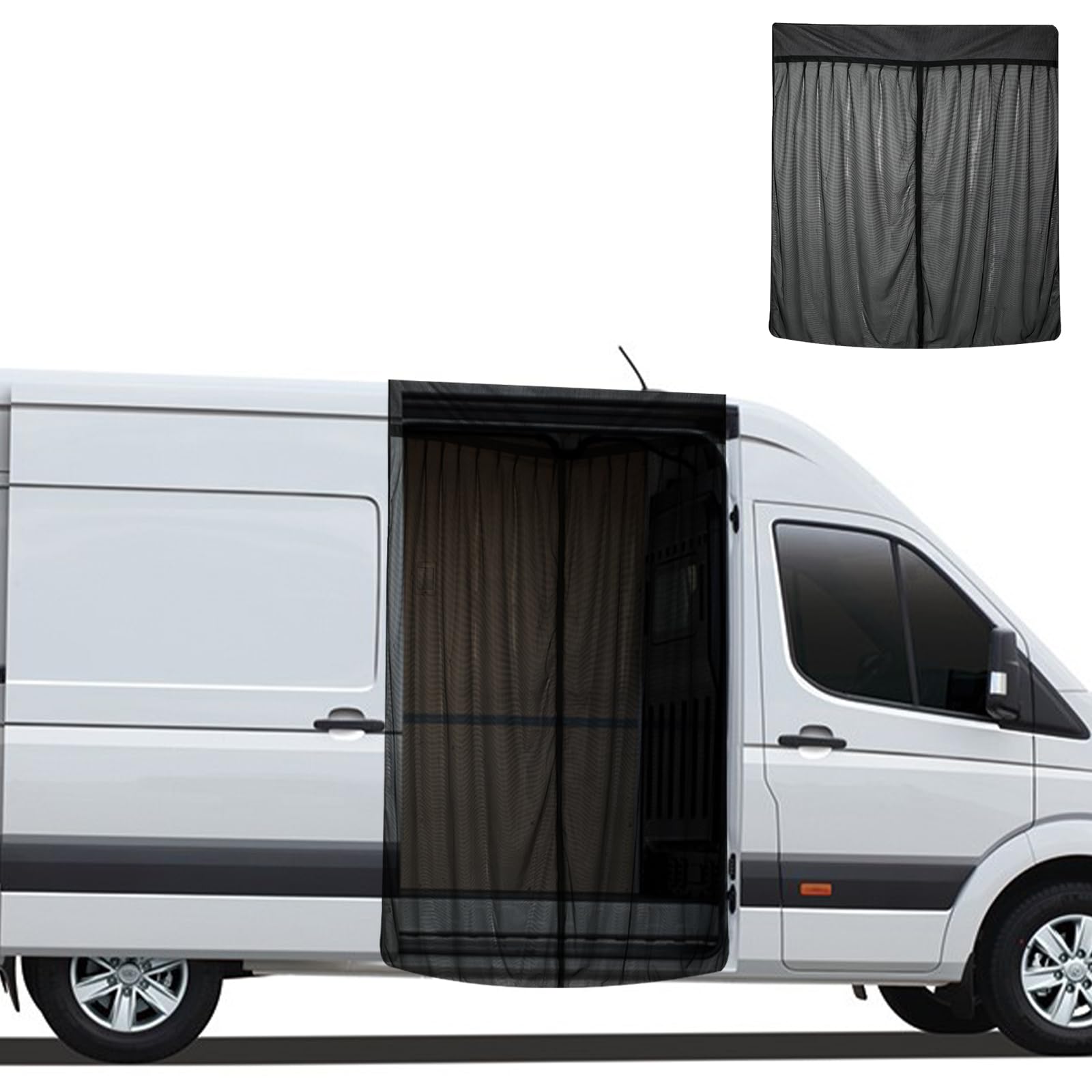 Mosquitera de Coche Reemplazo para Ford Transit Custom/Campervans, Mosquitera para Puerta Lateral de Coche, Mosquitera Magnética de Una Sola Capa para Acampar