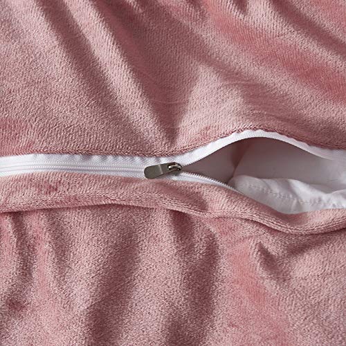 Uhamho Faux Fur Velvet Fluffy Bedding Duvet Cover Set Down Comforter Quilt Cover With Pillow Shams, Ultra Soft Warm And Durable (Salmon Coral, Twin) #TOP4