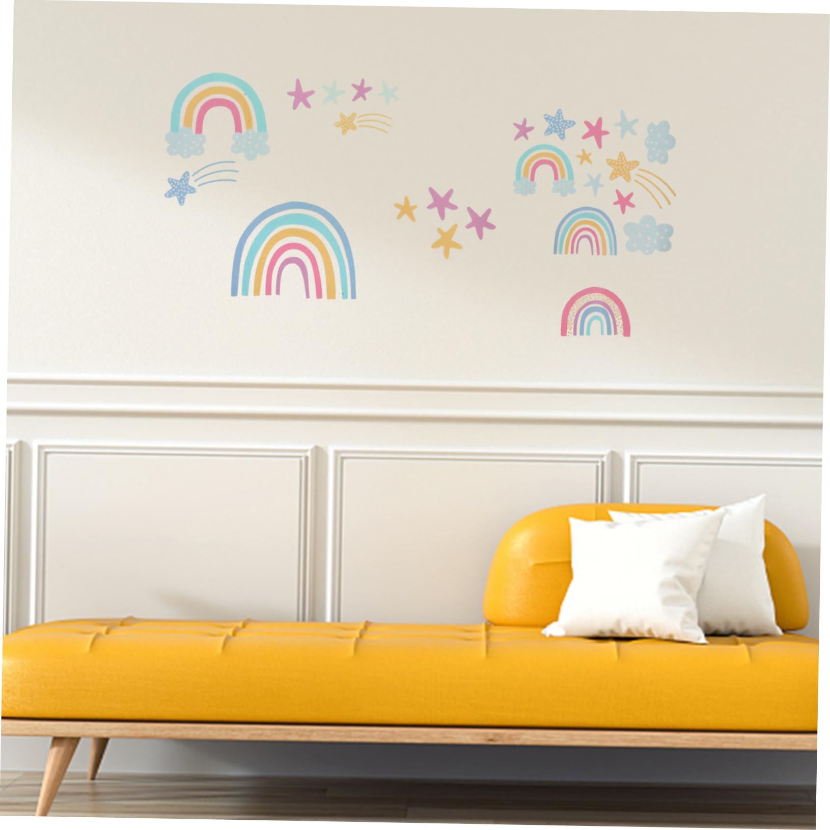 BESTonZON 5fogli Sticker Murali Luminose Tema Arcobaleno Per Ragazzo Ragazza Adesivi Da Parete Autoaderenti Per Decorare Stanze e Soffitti Sicuri e Impermeabili