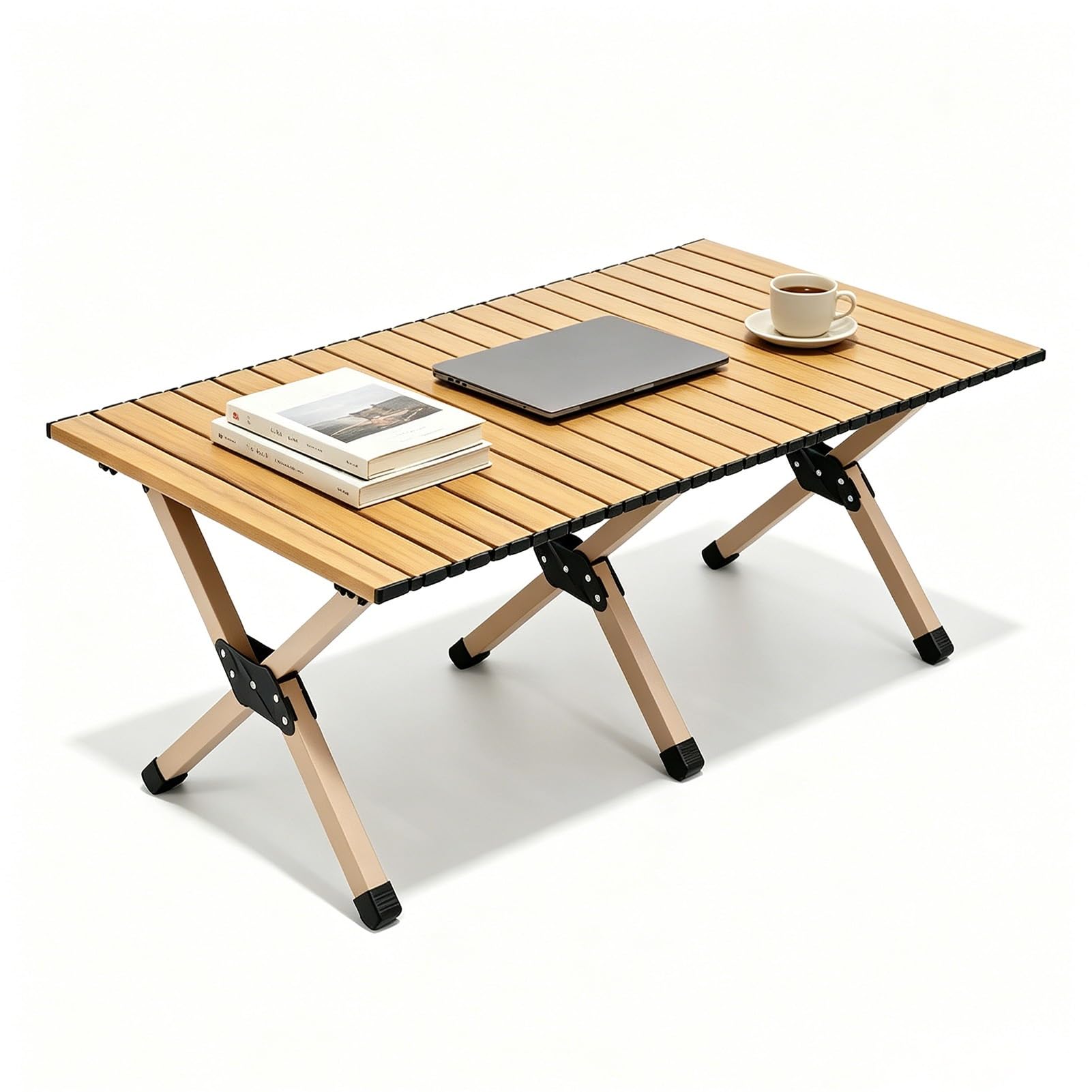 Mesa Enrollable de Acero al Carbono | Mesas de Trabajo Plegables para Exteriores | Compacto Estable Plegable | Mesa de Camping portátil y Ligera con Bolsa(120cm/3.9ft)