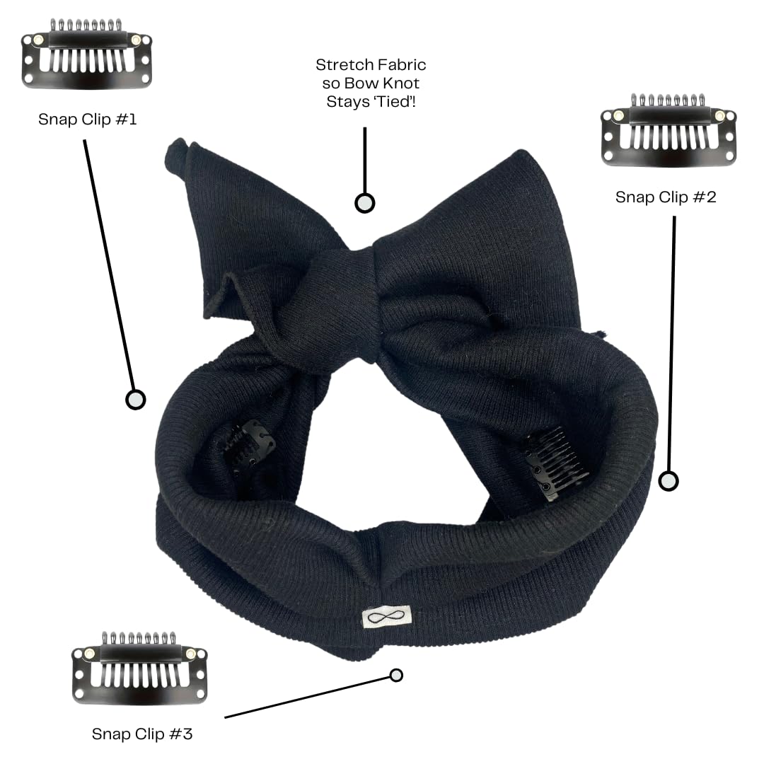 Diadema elástica con clip con lazo