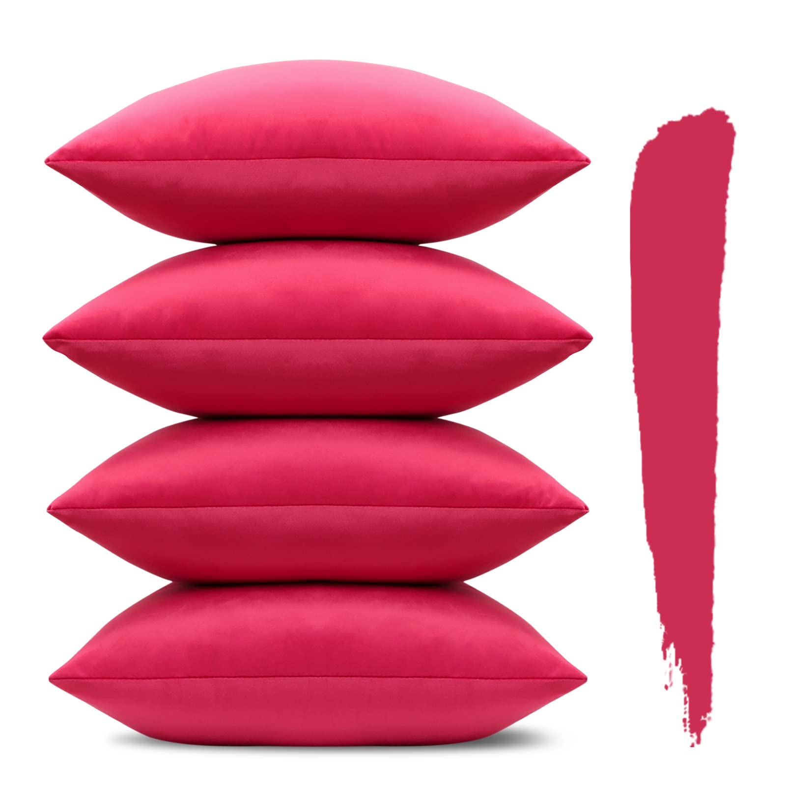 Housses de coussin en velours rouge 55x55 cm Sungeek pour décoration de chambre