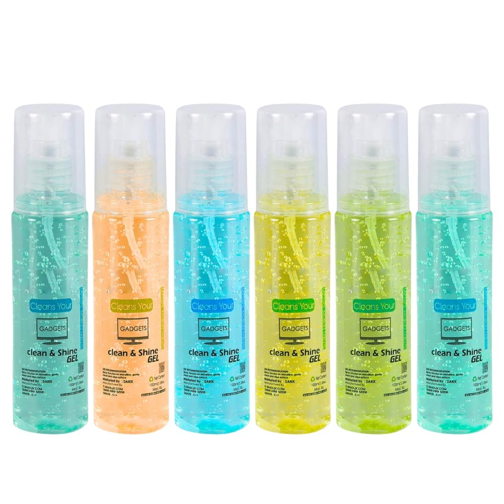 Darix Clean & Shine Gel Multi-Purpose LCD Cleaning Kit, Liquid Solution with Cloth to Clean Mobile/Laptop Screen, Computer, Tab, LCD Display, Camera (Pack of 6) 100 ML Each-picture-24