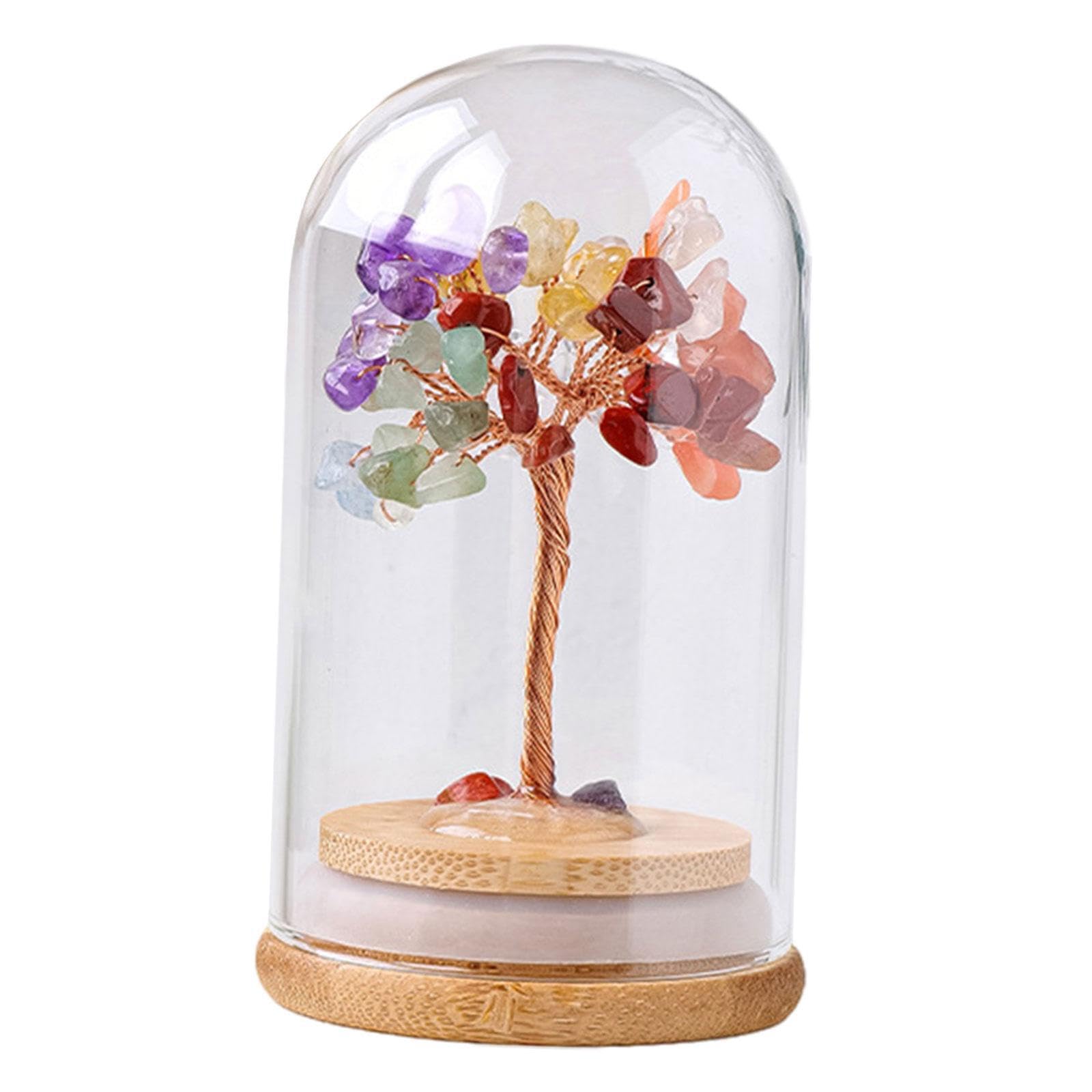 TWISAXC Lucky Tree Figurine Gift Housewarming Decorative Glass Collectible Prosperity Ornament Decorative Desktop Collectible Glass Prosperity Or Even Cars.