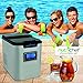 NutriChef Upgraded Digital Ice Maker Machine-Portable Stainless Steel,Stain Resistant Countertop w/Built-In Freezer,Over-Sized Ice Bucket Ice Machine w/Easy-Touch Buttons,Silver-PICEM62