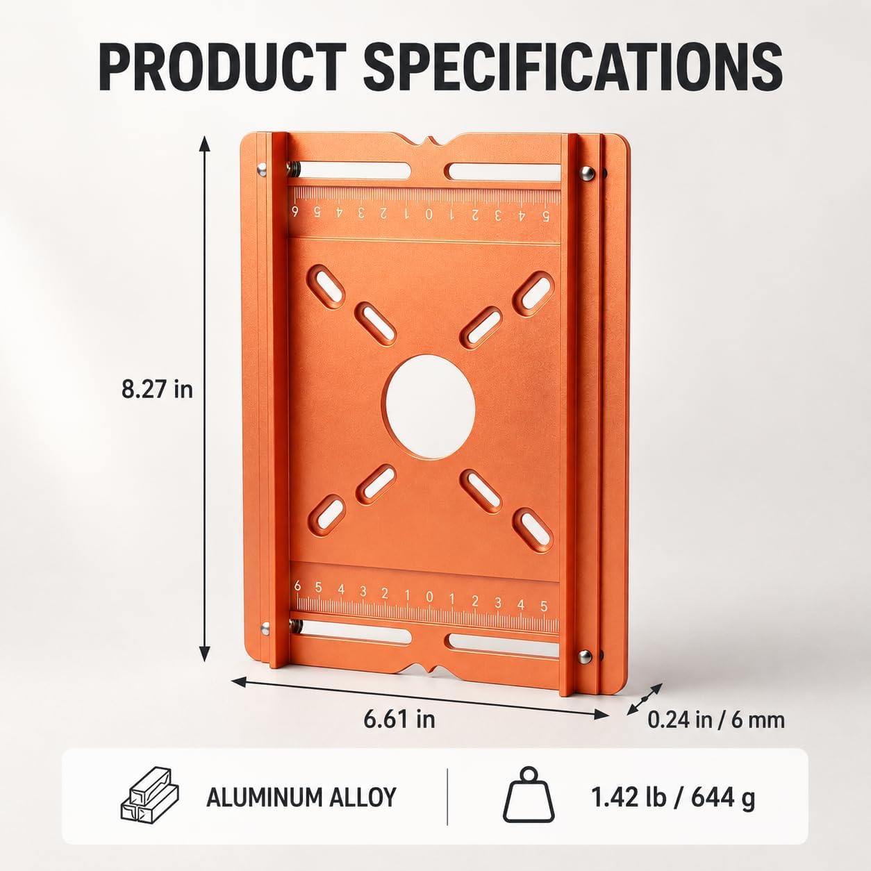 Guía de ranurado de precisión para fresadora, soporte de aluminio para carpintería