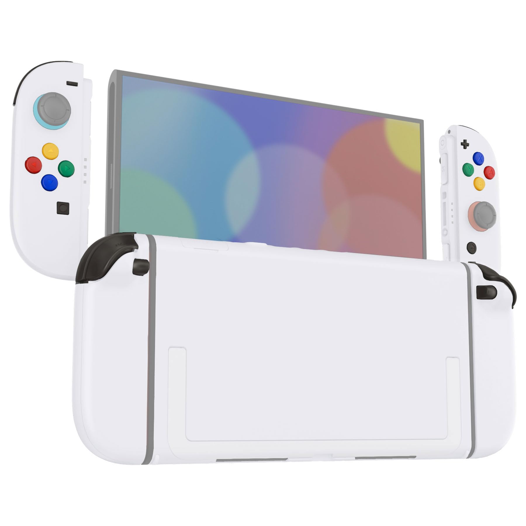 eXtremeRate DIY-Full Gehäuse Set für Nintendo Switch 2 Konsole, Deluxe Version Custom Faceplate/Rückplatte/Grips Joy Con Shell mit Tasten Zubehör – Schneeweiß